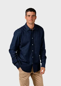 Klitmoller Collective Hemden-Jakob shirt - Dark blue stonewash Darkbluestonewash