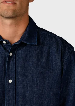 Klitmoller Collective Hemden-Jakob shirt - Dark blue stonewash Darkbluestonewash