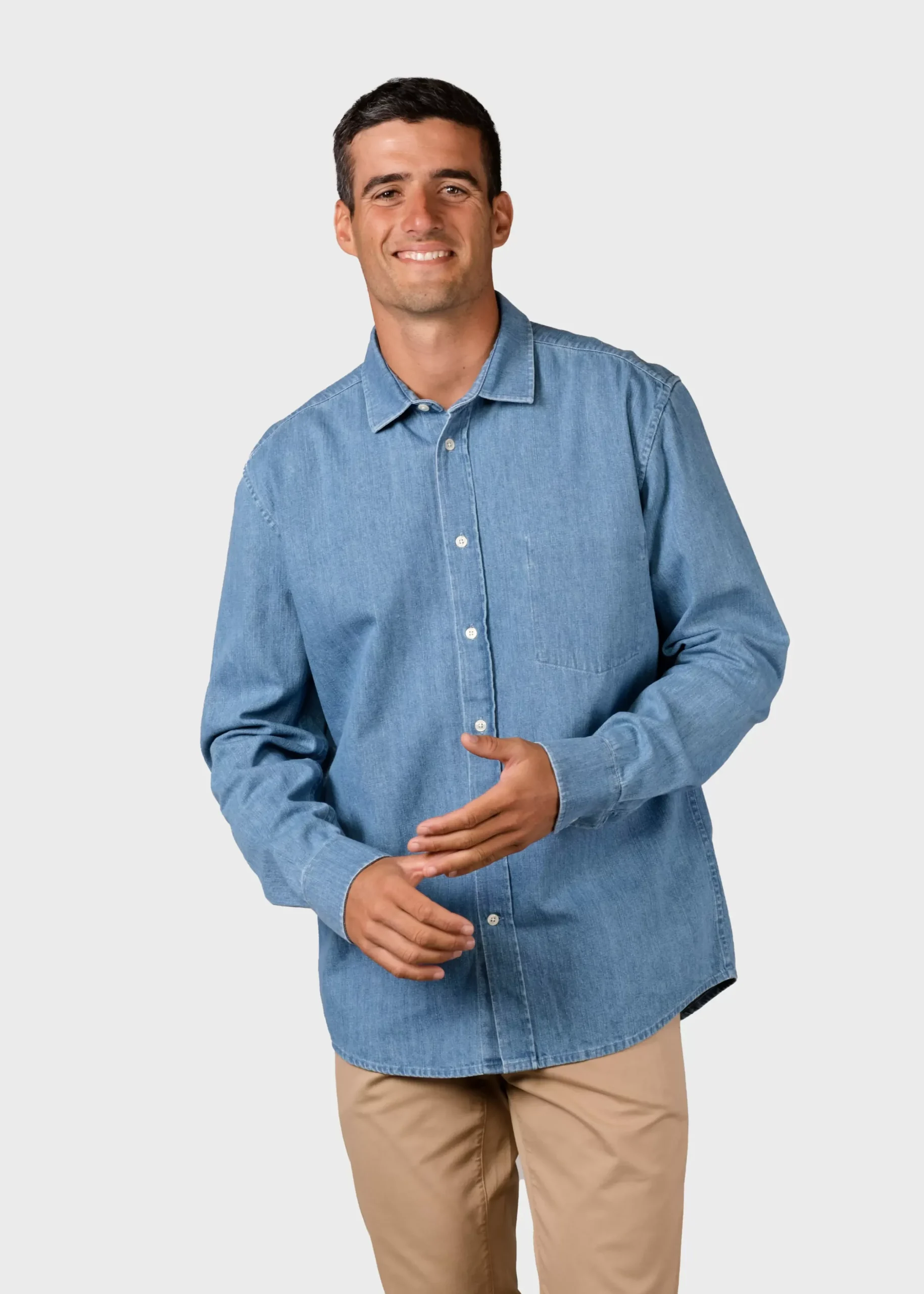 Klitmoller Collective Hemden-Jakob shirt - Light blue stonewash Darkbluestonewash