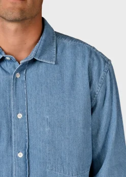 Klitmoller Collective Hemden-Jakob shirt - Light blue stonewash Darkbluestonewash