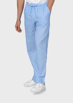 Klitmoller Collective Hosen-Jens linen pant - Blue melange Black