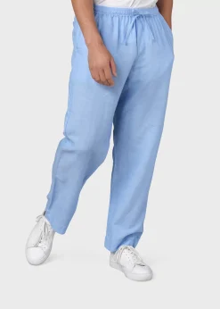 Klitmoller Collective Hosen-Jens linen pant - Blue melange Black