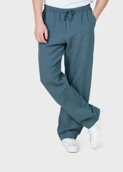 Klitmoller Collective Hosen-Jens linen pant - Moss Green Black