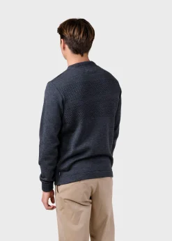 Klitmoller Collective Strick-Johan knit - Anthracite Skyblue
