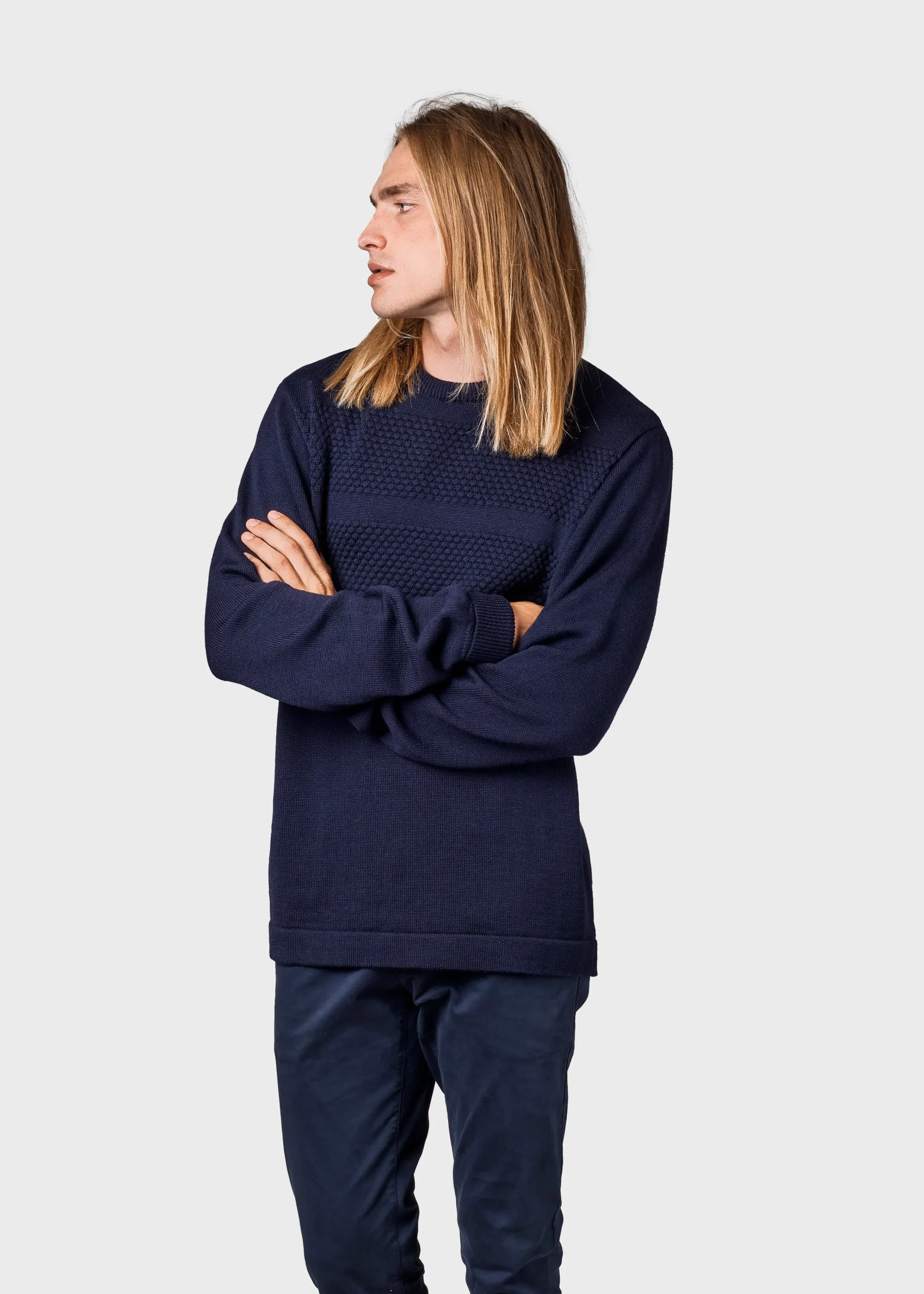 Klitmoller Collective Strick-Johan knit - Navy Navy/cream