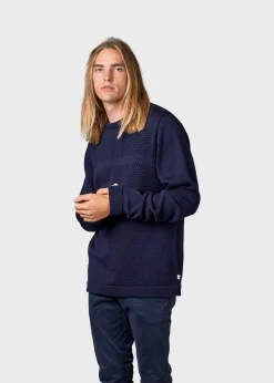 Klitmoller Collective Strick-Johan knit - Navy Navy/cream