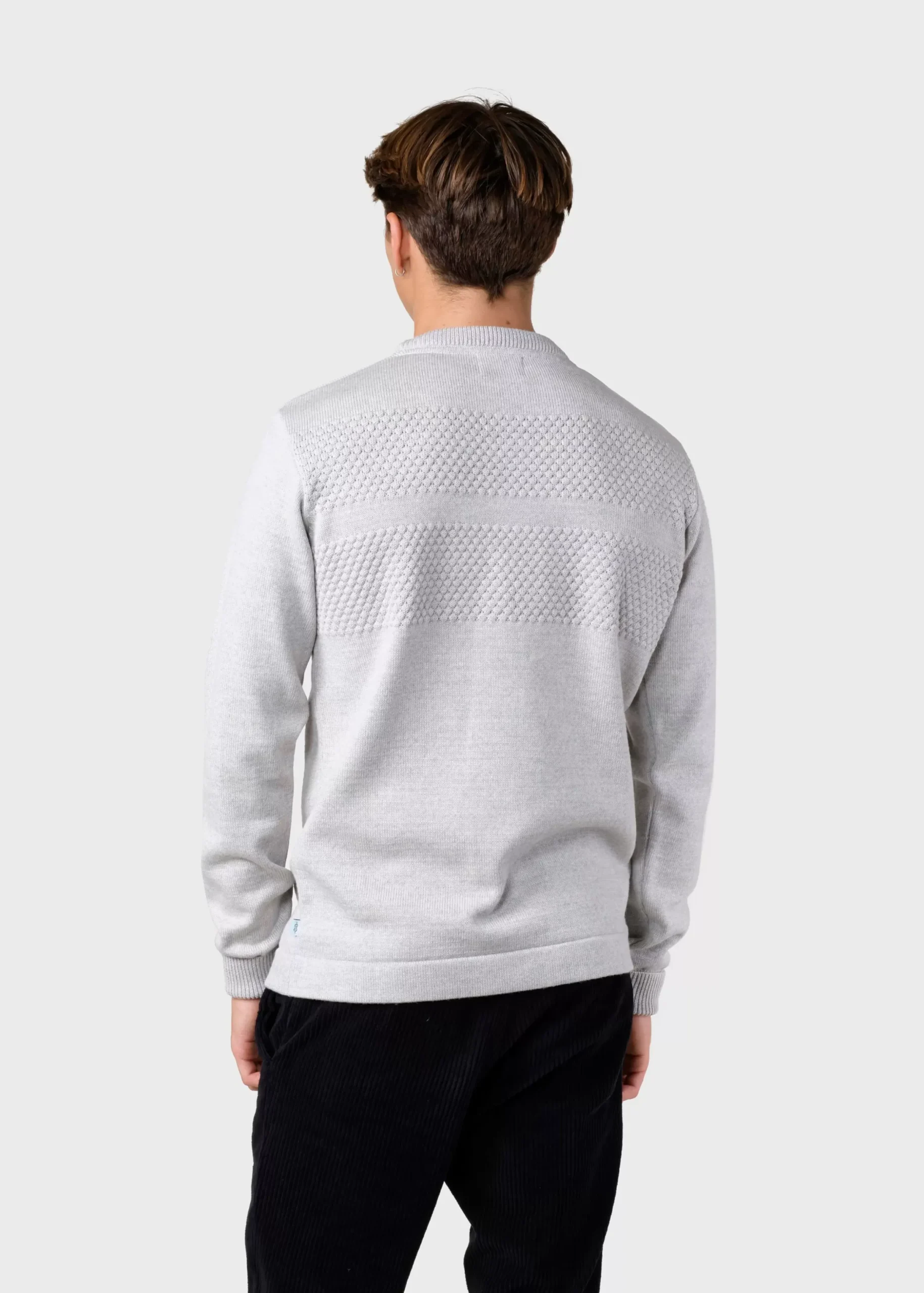 Klitmoller Collective Strick-Johan knit - Pastel grey Olive/cream