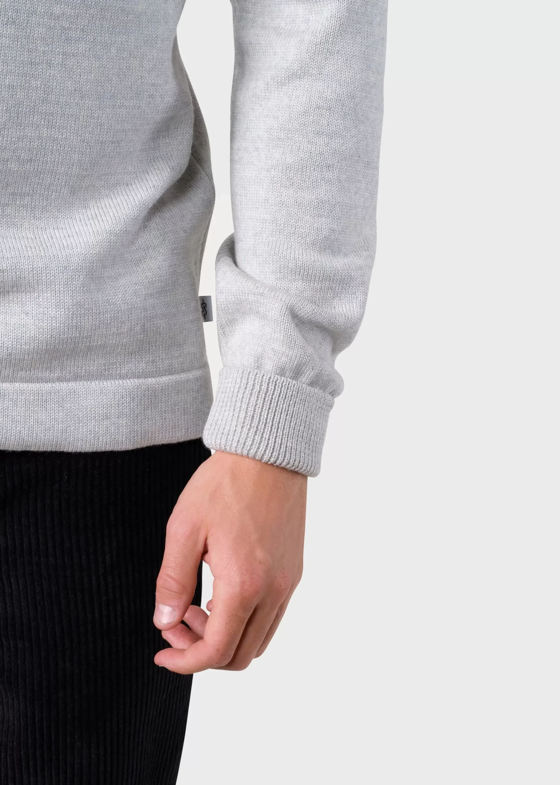 Klitmoller Collective Strick-Johan knit - Pastel grey Olive/cream