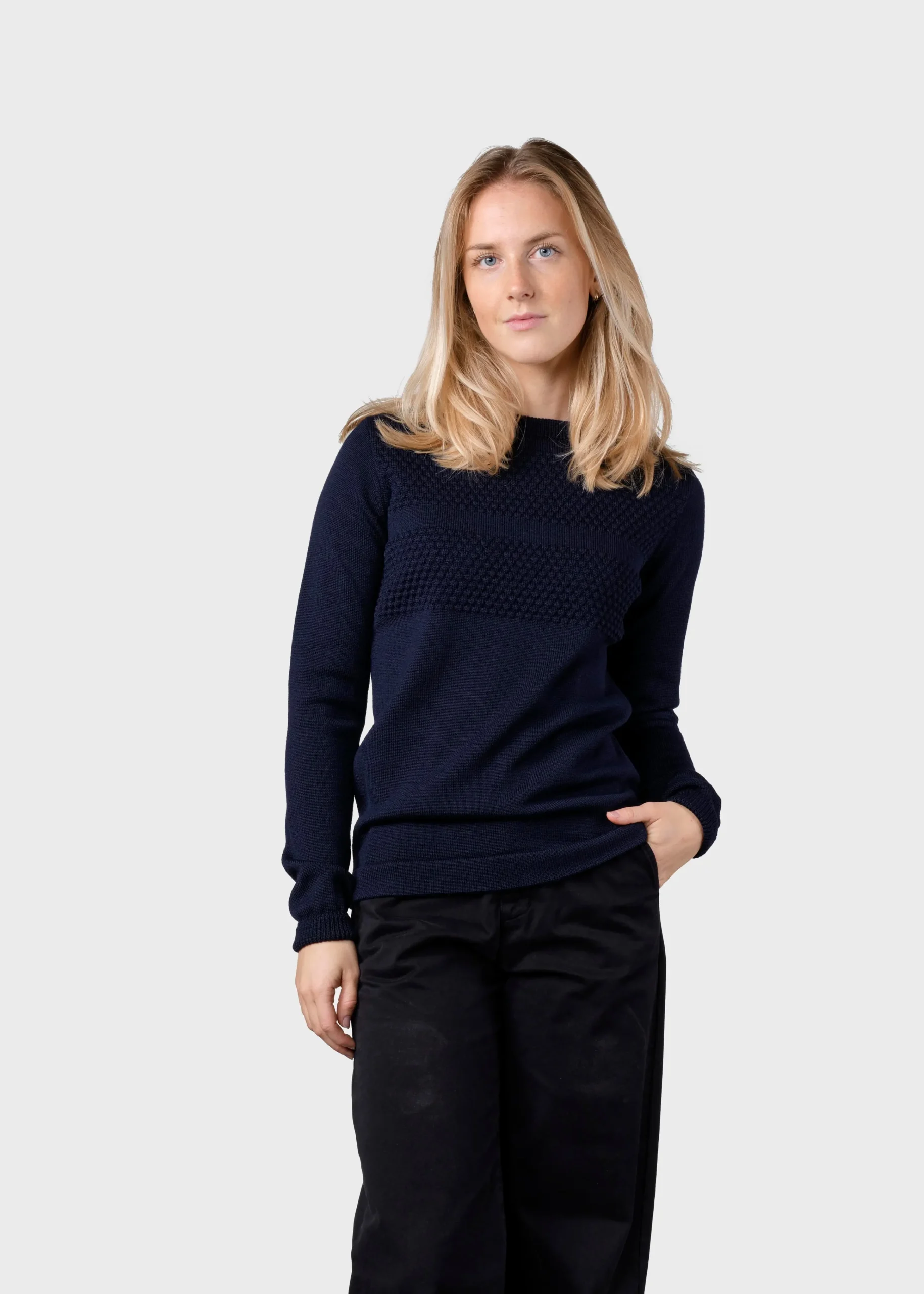 Klitmoller Collective Strick-Johanne knit - Navy Coffee
