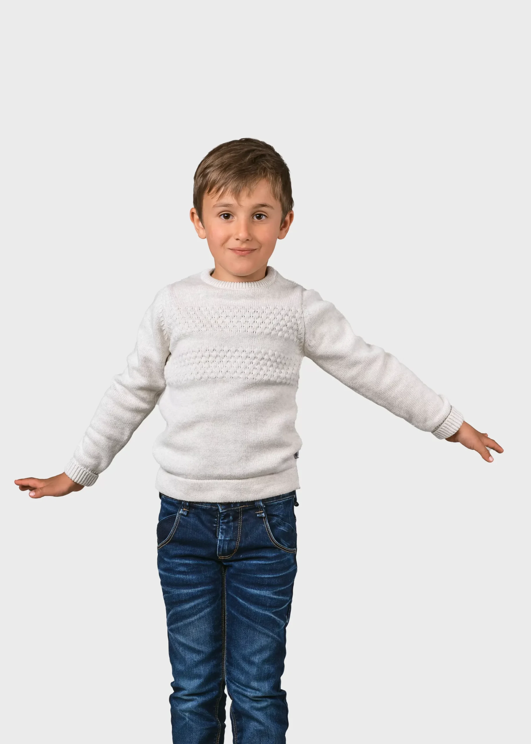 Klitmoller Collective Kinder-Kids fisher cotton knit - Cream Navy