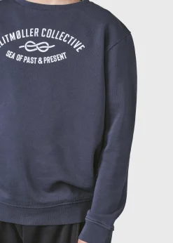 Klitmoller Collective Kinder-Kids logo eye crew - Navy Palegreen
