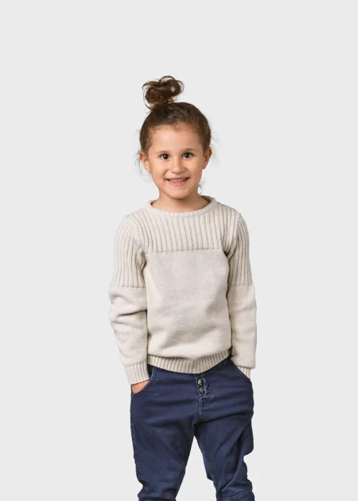 Klitmoller Collective Kinder-Kids pattern cotton knit - Cream Ocean