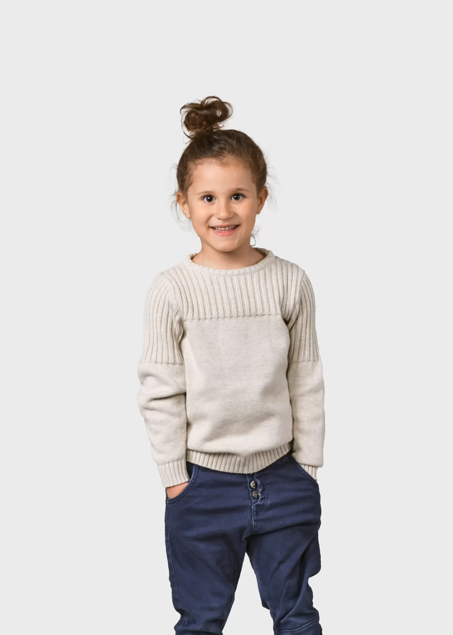 Klitmoller Collective Kinder-Kids pattern cotton knit - Cream Ocean