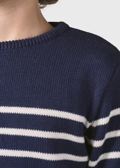 Klitmoller Collective Kinder-Kids stripe cotton knit - Navy/cream