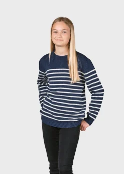 Klitmoller Collective Kinder-Kids stripe cotton knit - Ocean/cream Navy/cream