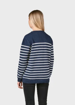 Klitmoller Collective Kinder-Kids stripe cotton knit - Ocean/cream Navy/cream