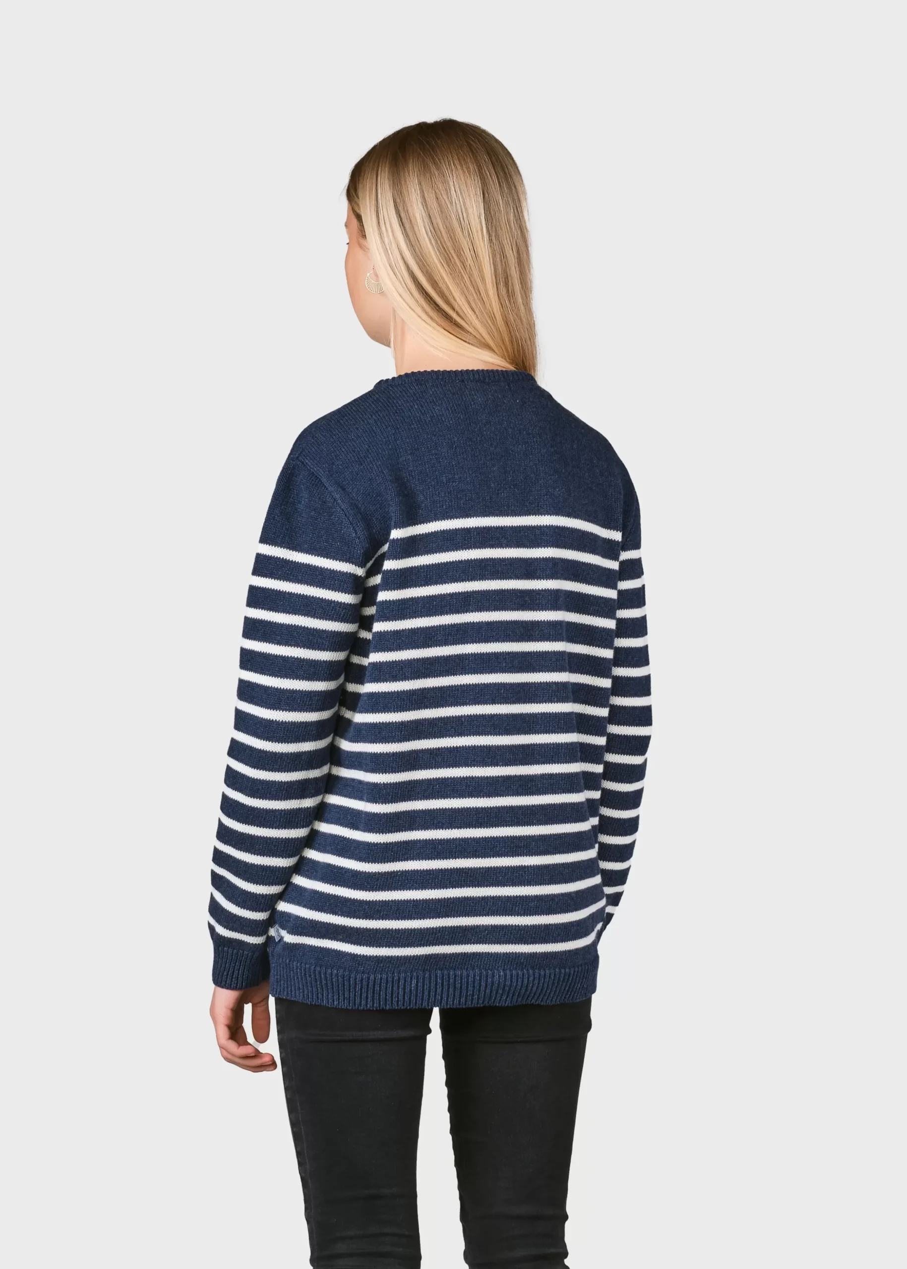 Klitmoller Collective Kinder-Kids stripe cotton knit - Ocean/cream Navy/cream