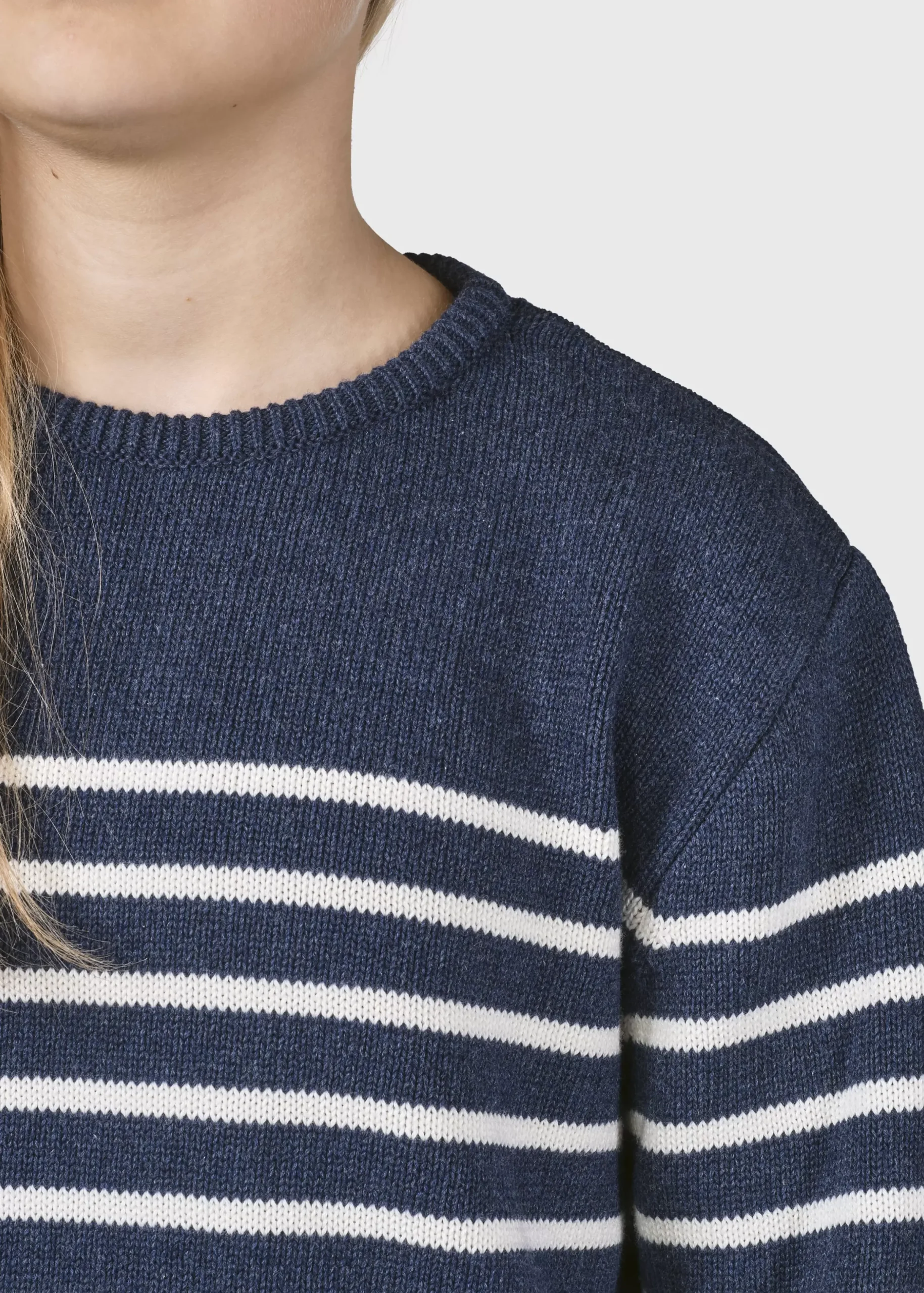 Klitmoller Collective Kinder-Kids stripe cotton knit - Ocean/cream Navy/cream