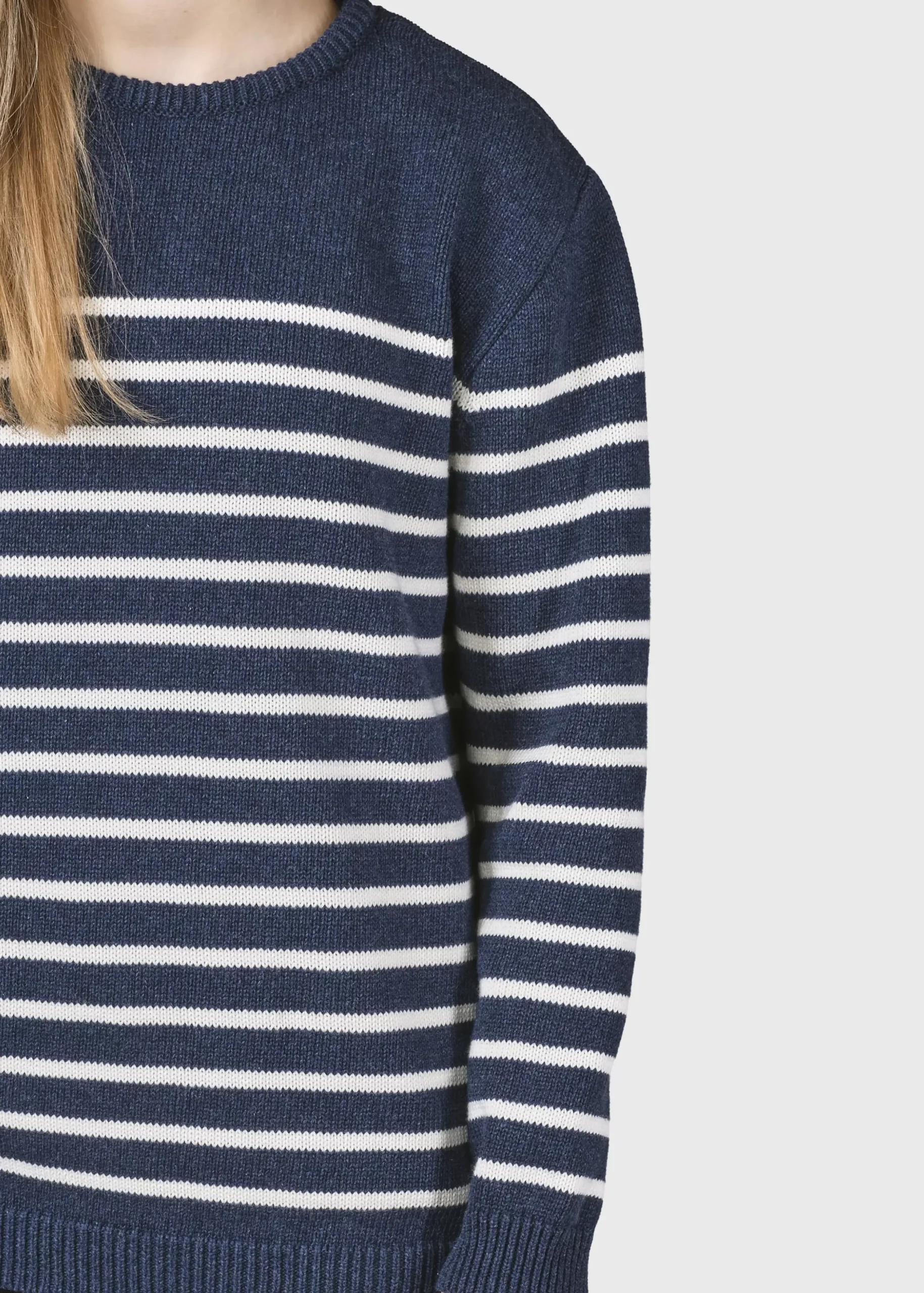Klitmoller Collective Kinder-Kids stripe cotton knit - Ocean/cream Navy/cream