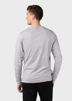 Klitmoller Collective T-shirts-Linus LS tee - Grey melange Navy