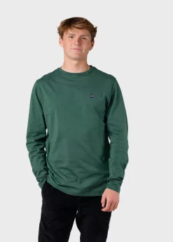 Klitmoller Collective T-shirts-Linus LS tee - Moss Green Navy