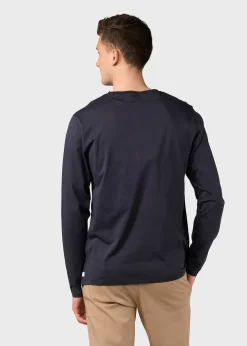 Klitmoller Collective T-shirts-Linus LS tee - Navy
