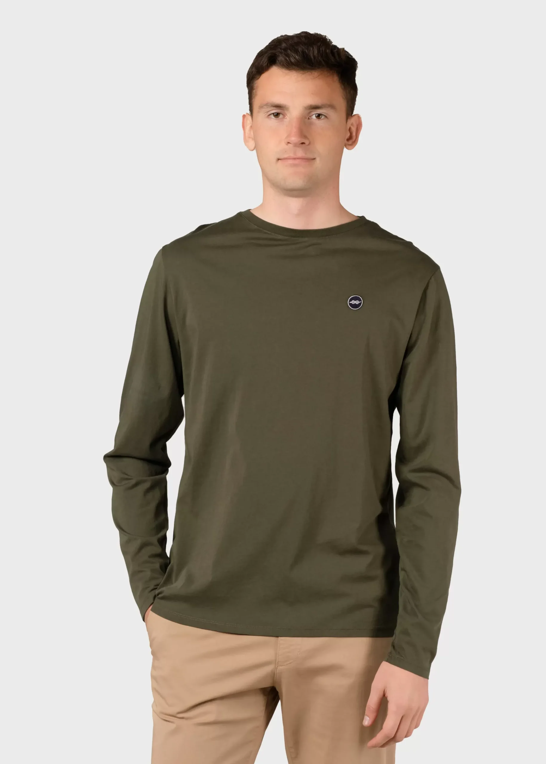 Klitmoller Collective T-shirts-Linus LS tee - Olive Navy