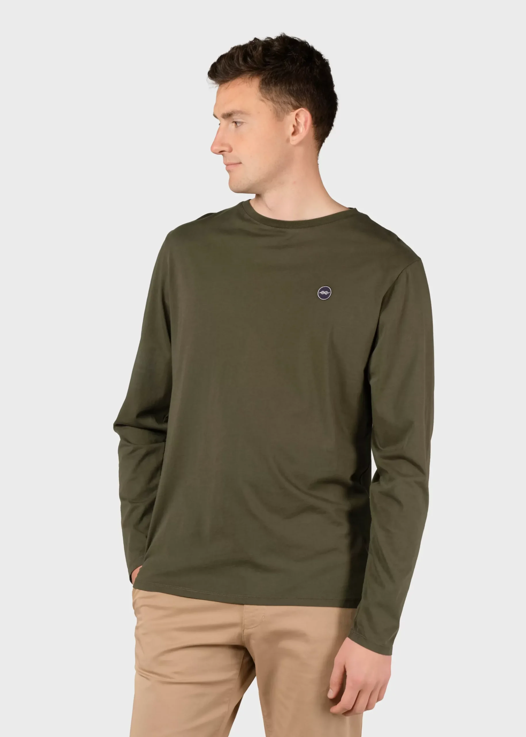 Klitmoller Collective T-shirts-Linus LS tee - Olive Navy
