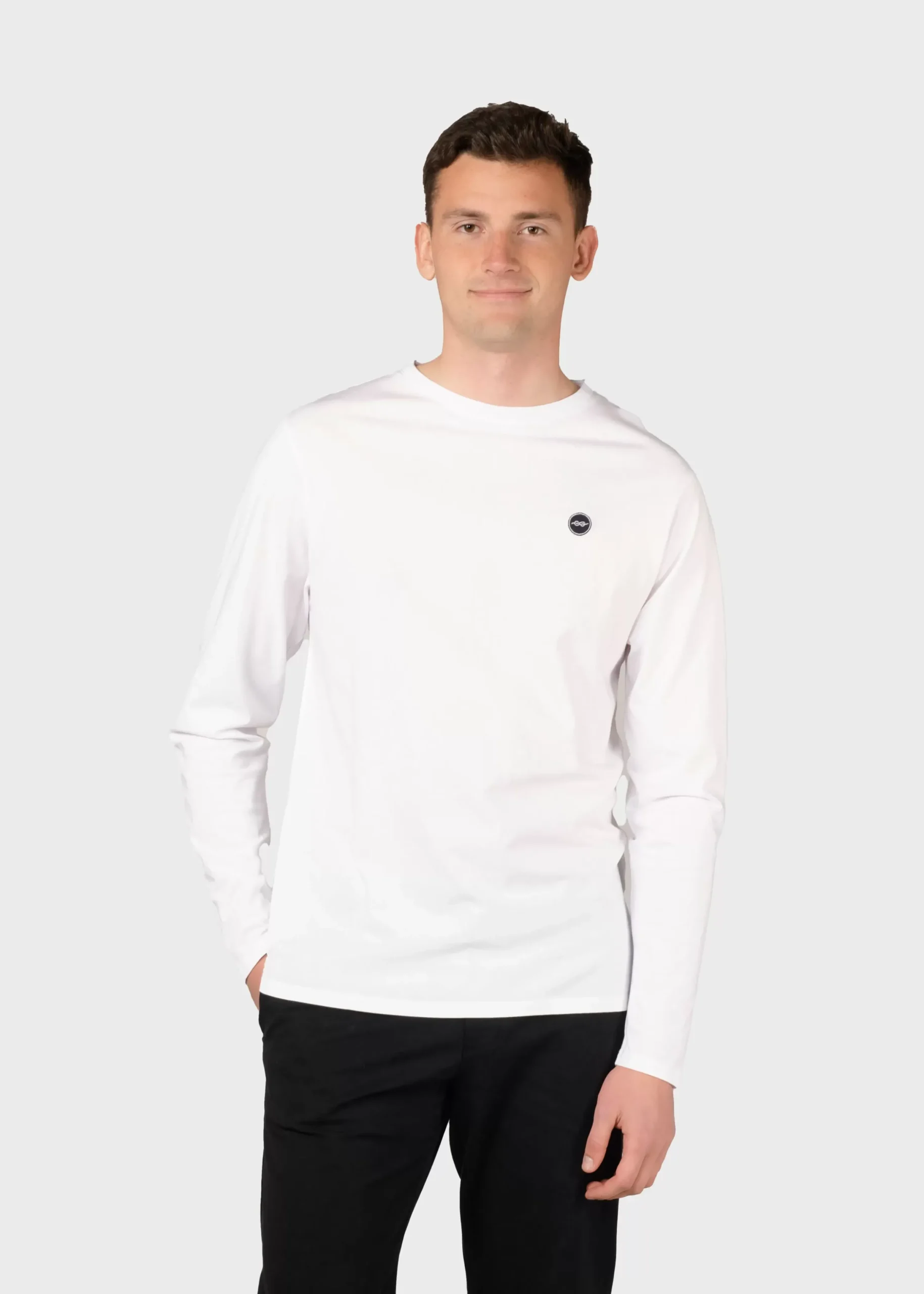 Klitmoller Collective T-shirts-Linus LS tee - White Navy