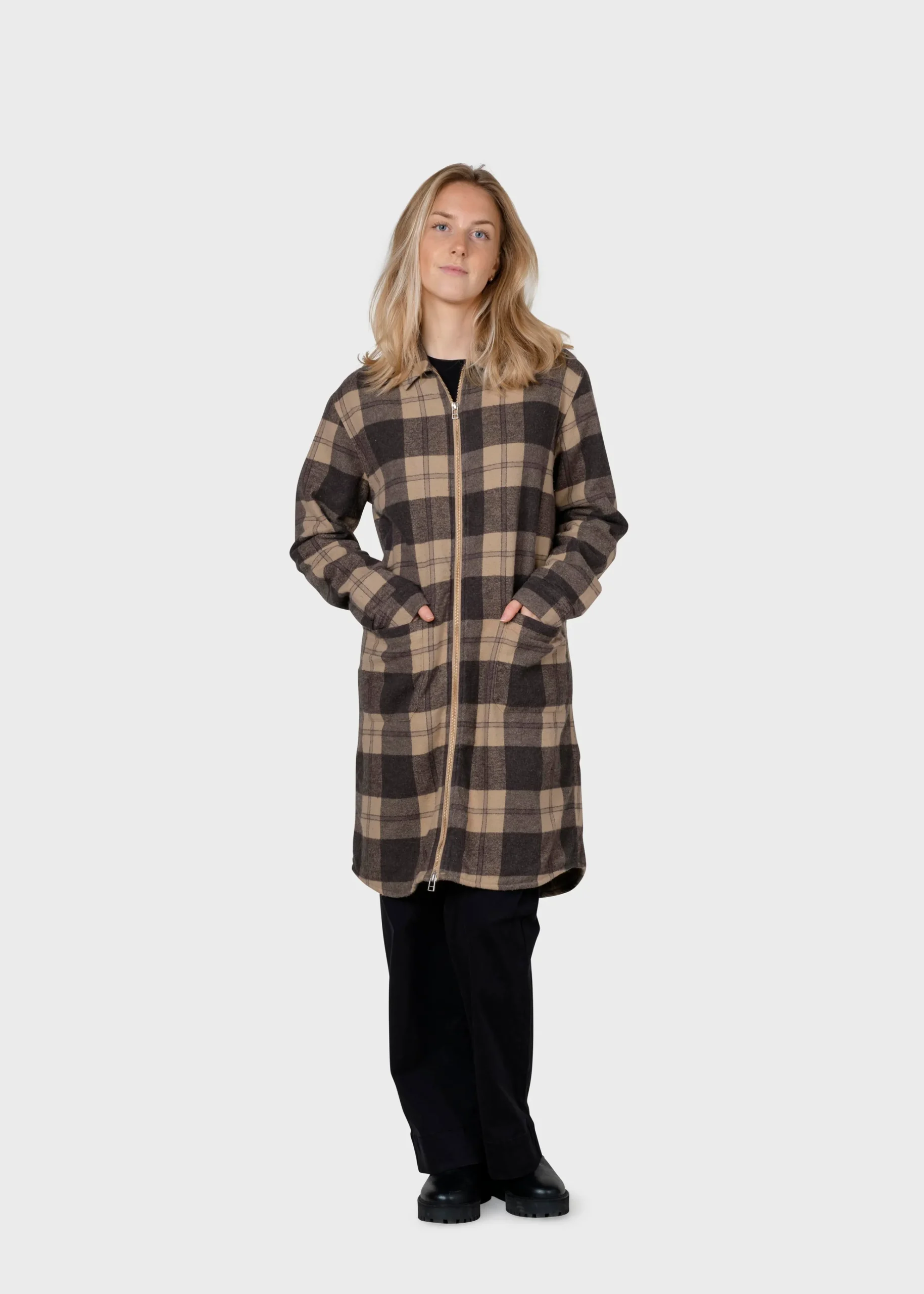Klitmoller Collective Jacken-Lolly checked overshirt - Sand/black