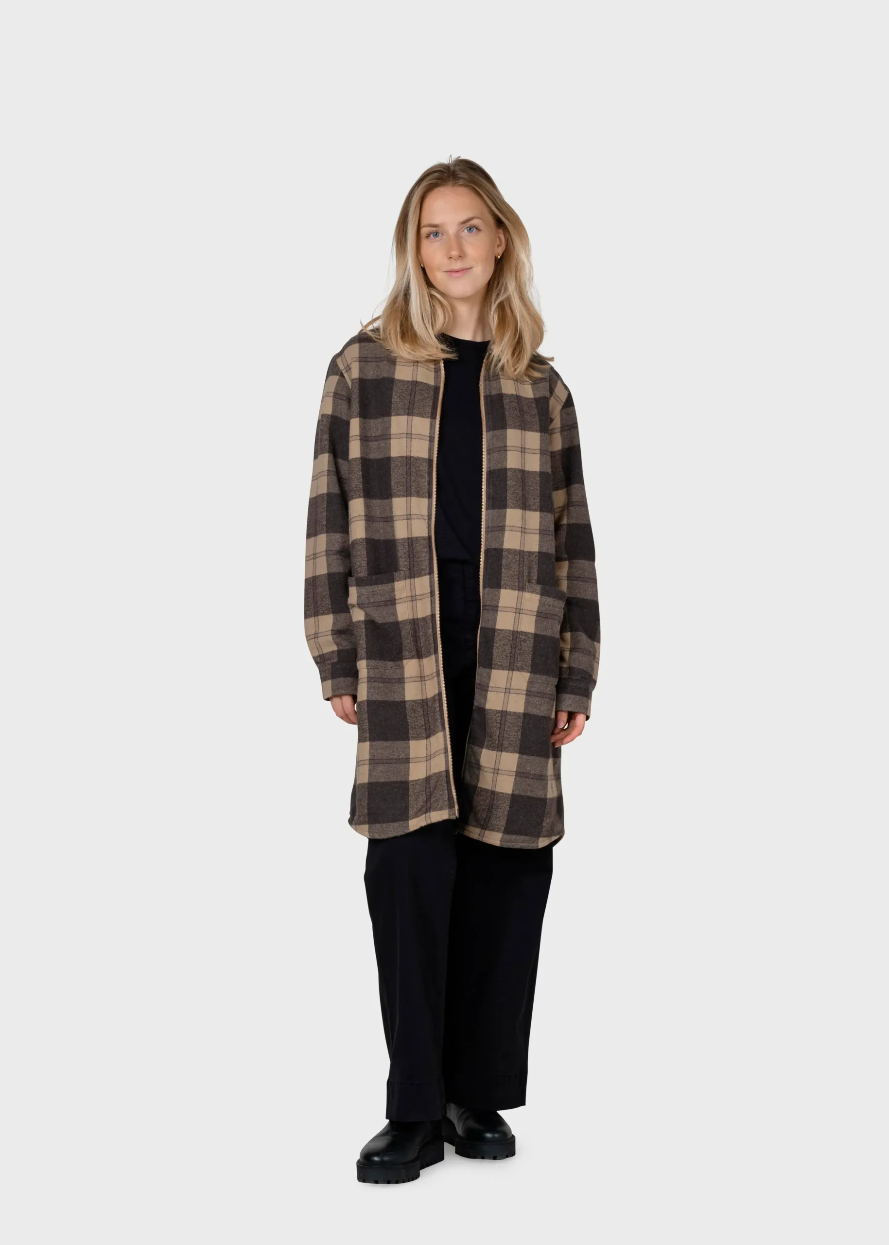 Klitmoller Collective Jacken-Lolly checked overshirt - Sand/black