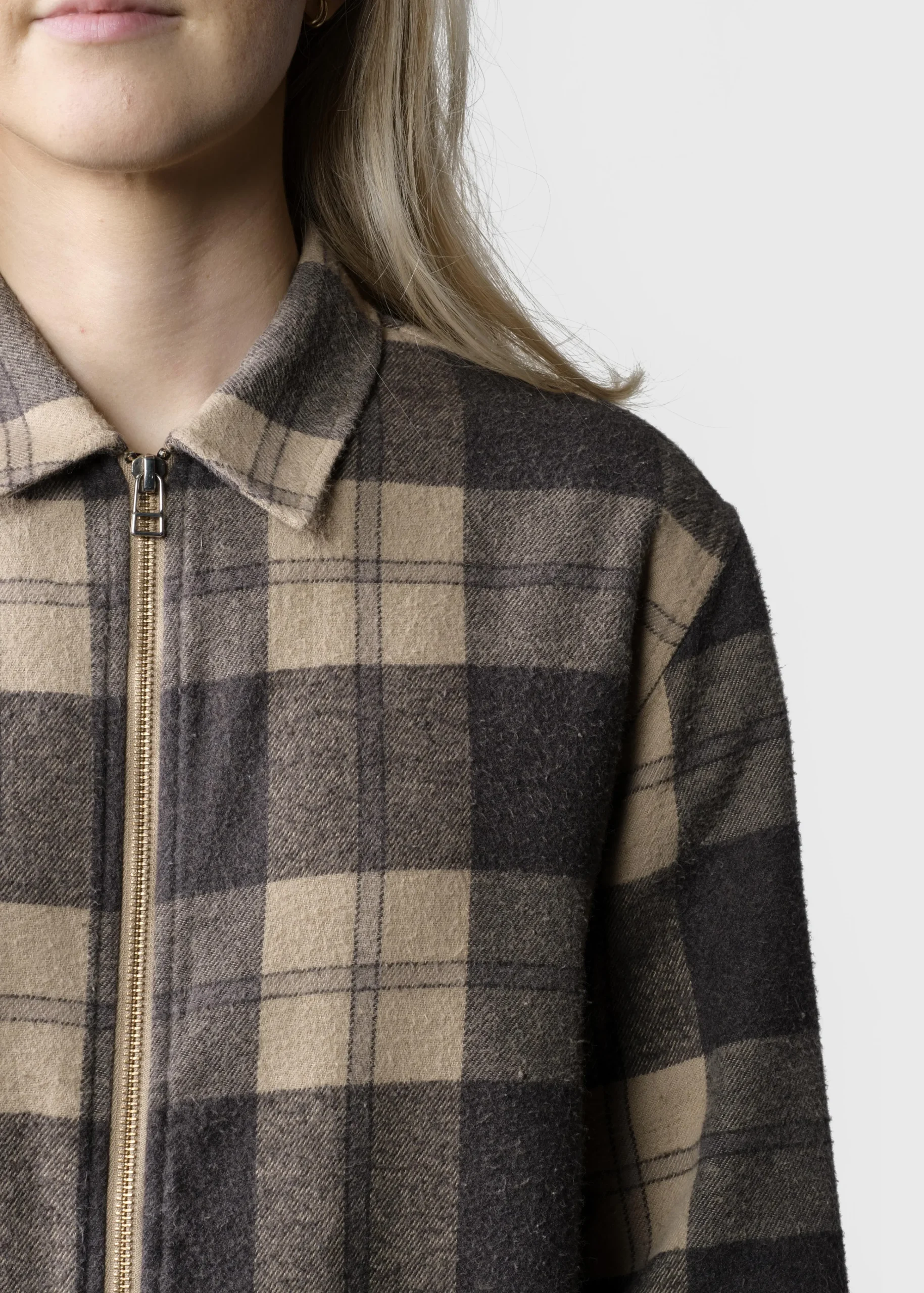 Klitmoller Collective Jacken-Lolly checked overshirt - Sand/black