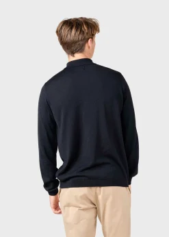 Klitmoller Collective Strick-L/S knit polo - Black