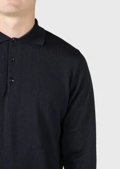 Klitmoller Collective Strick-L/S knit polo - Black