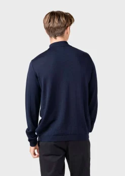 Klitmoller Collective Strick-L/S knit polo - Navy Black
