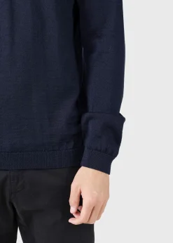 Klitmoller Collective Strick-L/S knit polo - Navy Black