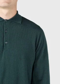 Klitmoller Collective Strick-L/S knit polo - Olive Black