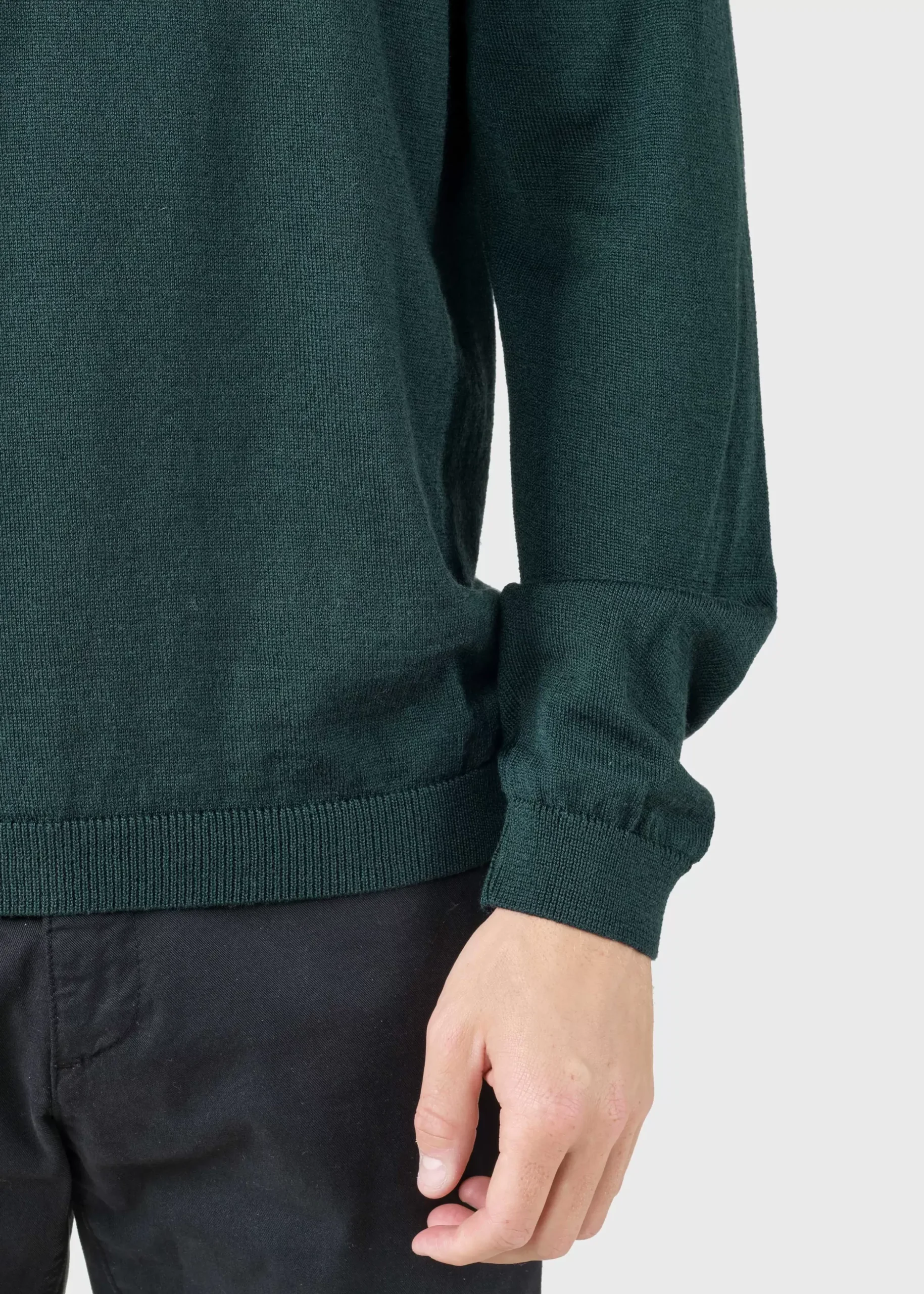 Klitmoller Collective Strick-L/S knit polo - Olive Black