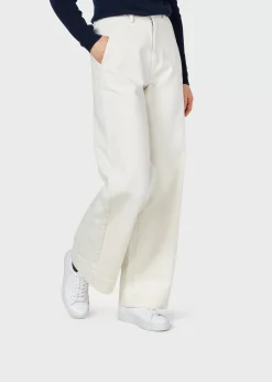 Klitmoller Collective Hosen-Lydia denim pant - Cream Lightbluestonewash