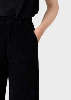 Klitmoller Collective Hosen-Lydia jumbo corduroy pant - Black Sand