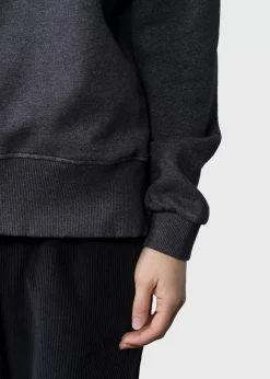 Klitmoller Collective Sweatshirts-Maja logo crew - Anthracite melange Skyblue