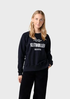Klitmoller Collective Sweatshirts-Maja logo crew - Black Skyblue
