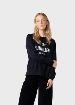 Klitmoller Collective Sweatshirts-Maja logo crew - Black Skyblue
