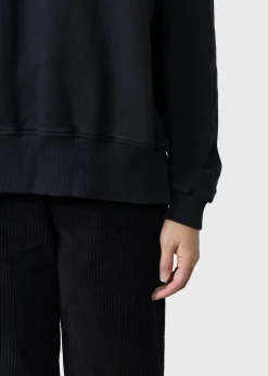 Klitmoller Collective Sweatshirts-Maja logo crew - Black Skyblue