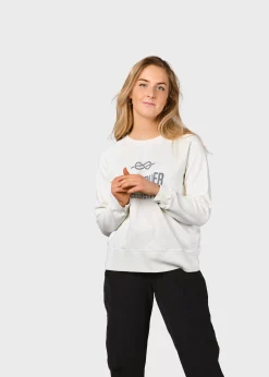 Klitmoller Collective Sweatshirts-Maja logo crew - Cream Skyblue