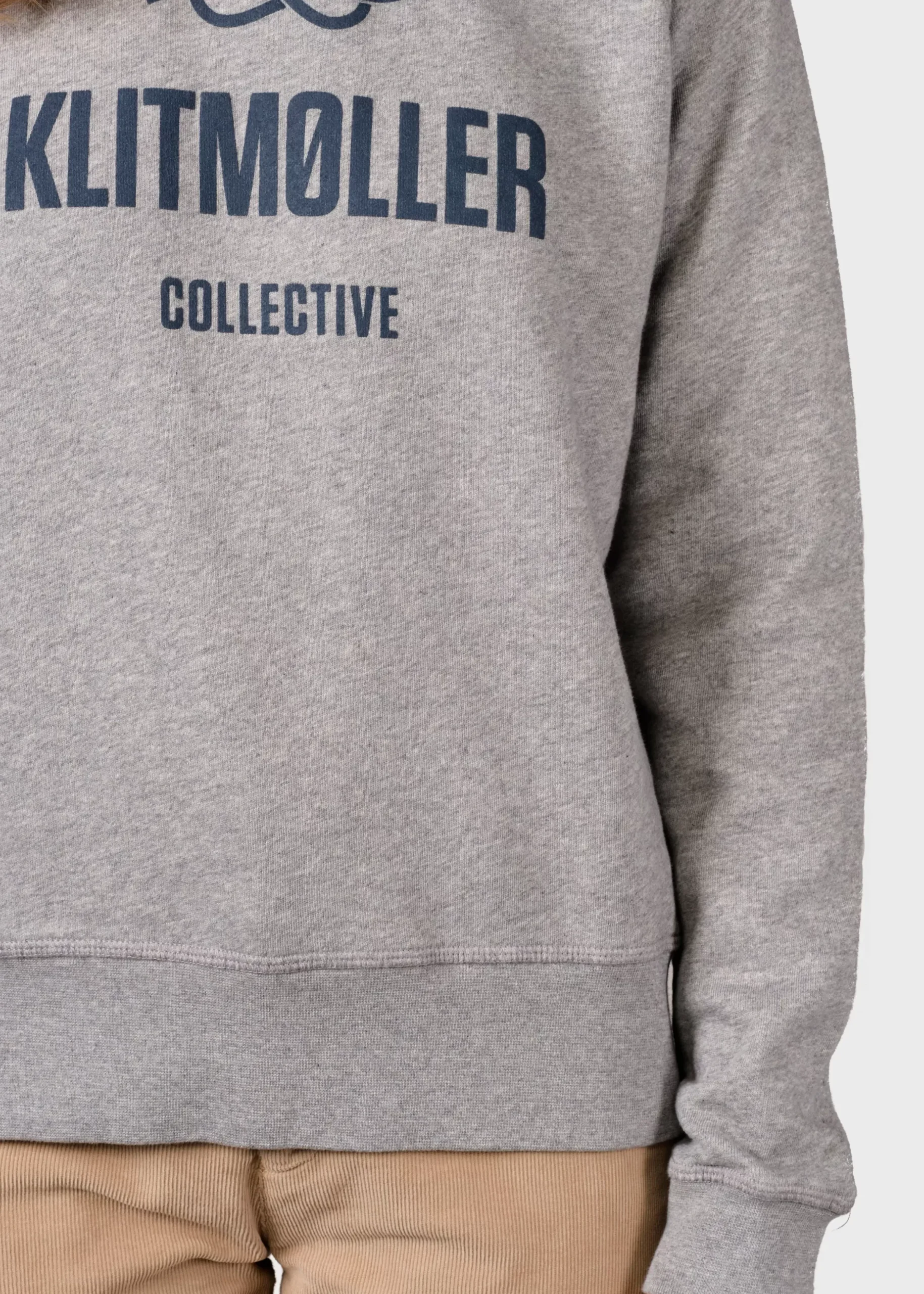 Klitmoller Collective Sweatshirts-Maja logo crew - Grey melange Skyblue