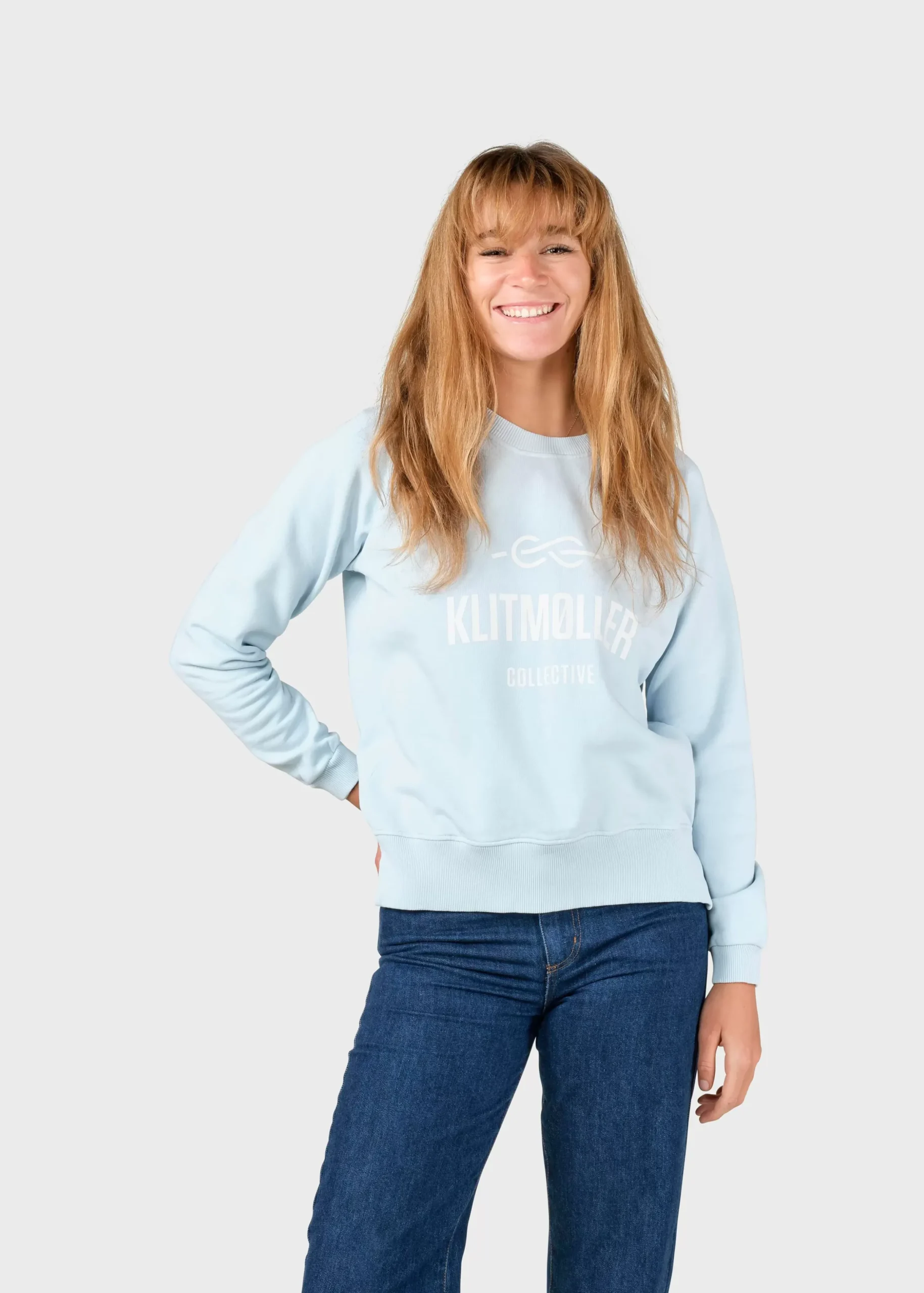 Klitmoller Collective Sweatshirts-Maja logo crew - Light blue Skyblue