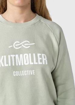 Klitmoller Collective Sweatshirts-Maja logo crew - Sage Skyblue