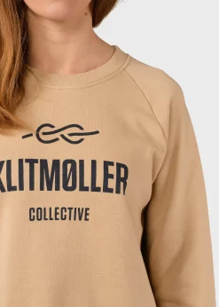 Klitmoller Collective Sweatshirts-Maja logo crew - Sand Skyblue