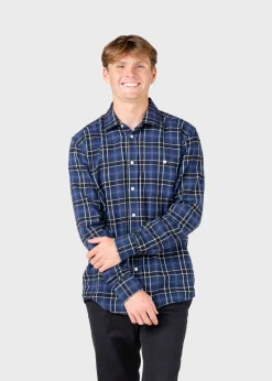 Klitmoller Collective Hemden-Manny shirt - Blue tones Olive/cream/navy